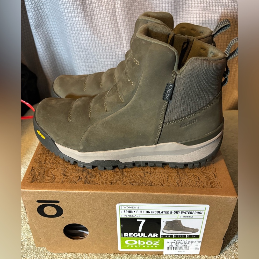 NON SLIP ON ICE! Olive snow boots with arctic grip Vibram sole - Picture 5 of 7
